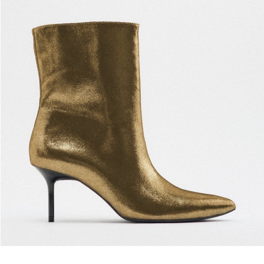 Zara Metallic Gold Bootie
